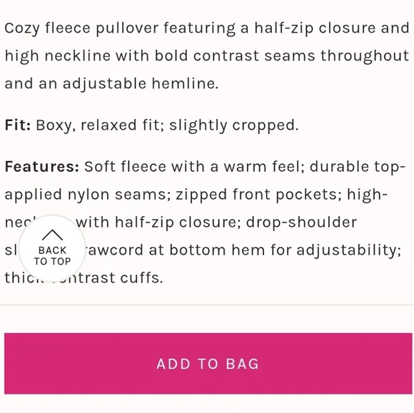 Free people mountain high, half zip pull over. NWT. Size Small. Price Firm. - Picture 6 of 6